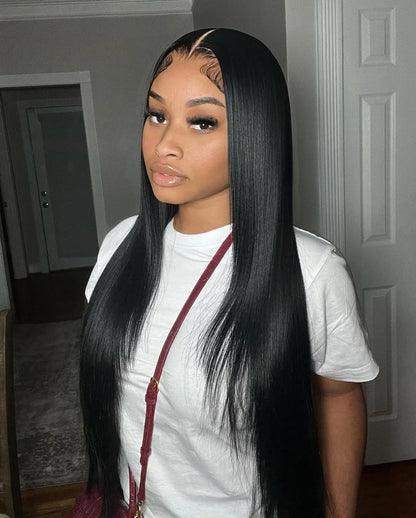 300% High Density 40 46 Inch Bone Straight 13x6 HD Lace Front Wigs Human Hair Brazilian 13x4 360 Full Lace Frontal Wig Pre Pluck