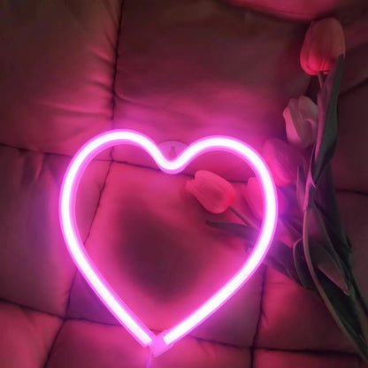 1pc, romantic neon lights,battery/USB power supply,girl's room wedding decoration,birthday,Valentine's Day,Mother's Day gift