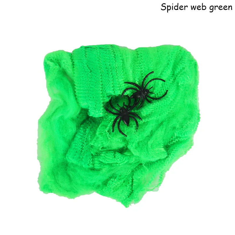 Halloween Decorations Artificial Spider Web Stretchy Cobweb Scary Party Halloween Decoration for Bar Haunted House Scene Props