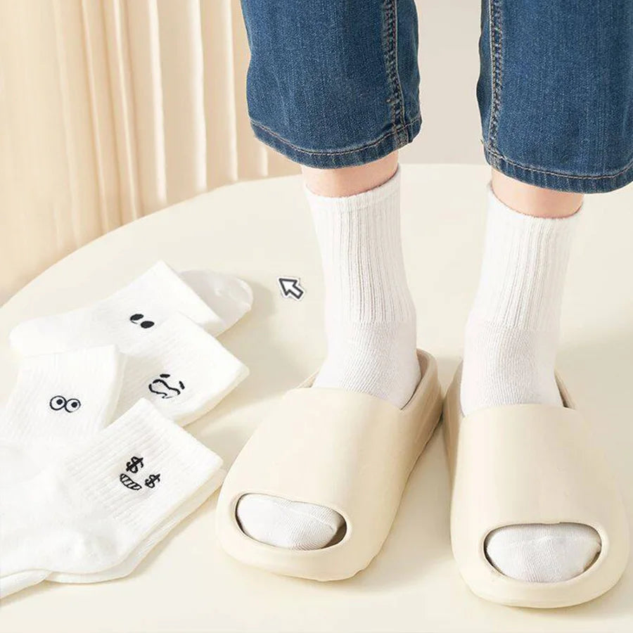 5Pcs/10Pc/20Pcs Casual Men's Spring And Summer Deodorant Absorbent Mid-tube Socks Breathable Casual White Durable Socks