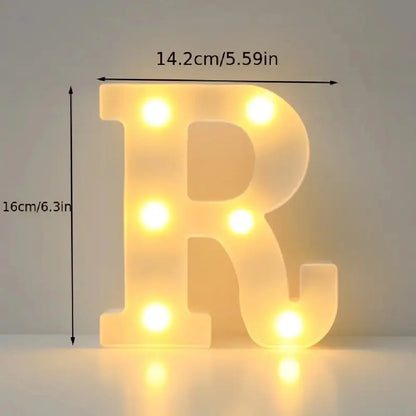 1PC LED Alphabet&Number Lights For Home,Wedding,Proposal,Birthday,Party,Photo Prop, Battery Powered White Decorative Night Light