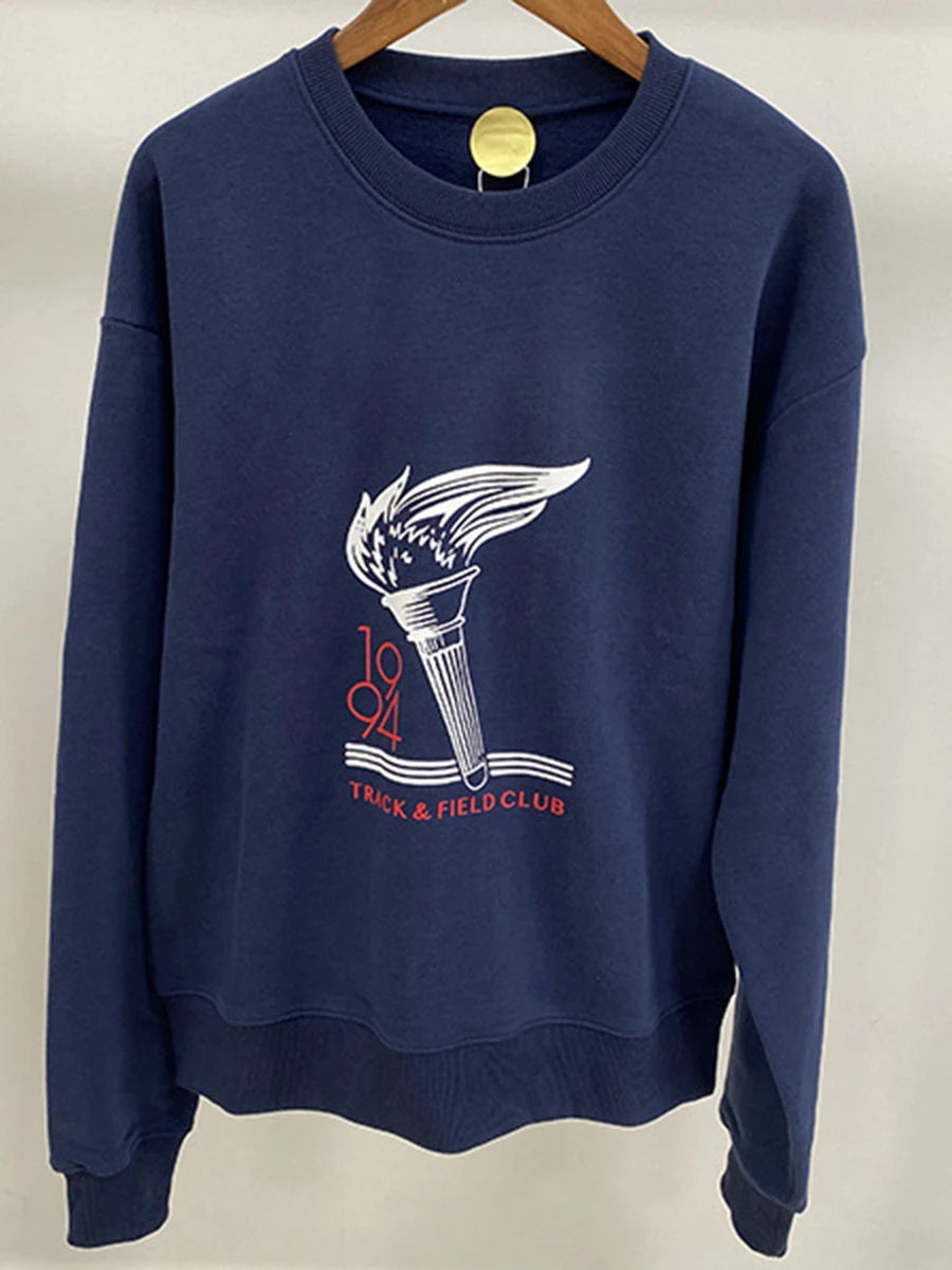 Letter Printed Sport Sweatshirts For Women Loose Casual Long Sleeve Hooded Sweatshirt 2024 New Streetwear Fashion Pullover Tops