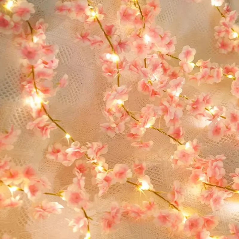 180CM Artificial Sakura Flowers Vine for Wedding Decoration Garden Arch Home Room Decor Party Bridal Fake Silk Outdoor Ornament