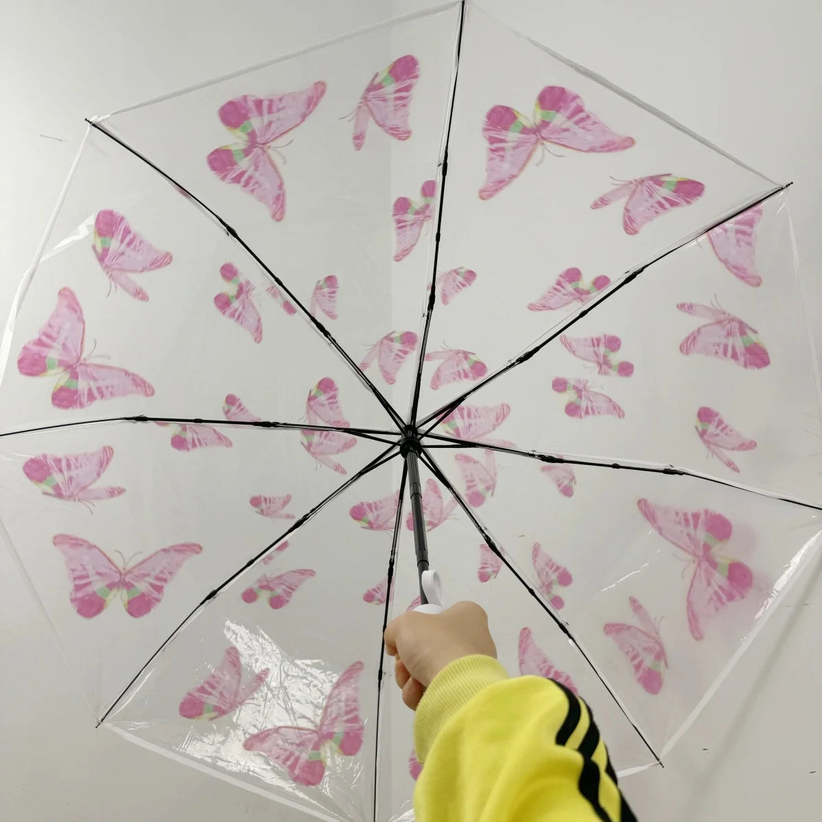 1Pc-Korean Transparent Umbrella Folding Automatic Open and Close Umbrella Mori Three-Fold Student Sunny Umbrella