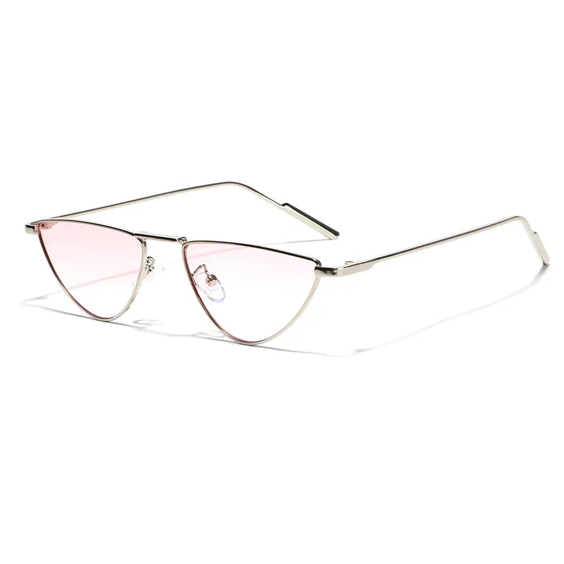 New Triangle Cat Eye Sunglasses Vintage Alloy Sun Glasses Women Unique Elegant black gold Shades Oculos Feminino 2024 Summer