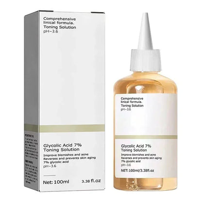 Glycolic Acid 7% Toning Facial Solution Skin Care Lighten Pore Glow Acid Toner Lifting Firming Wrinkles Dispelling Acne New