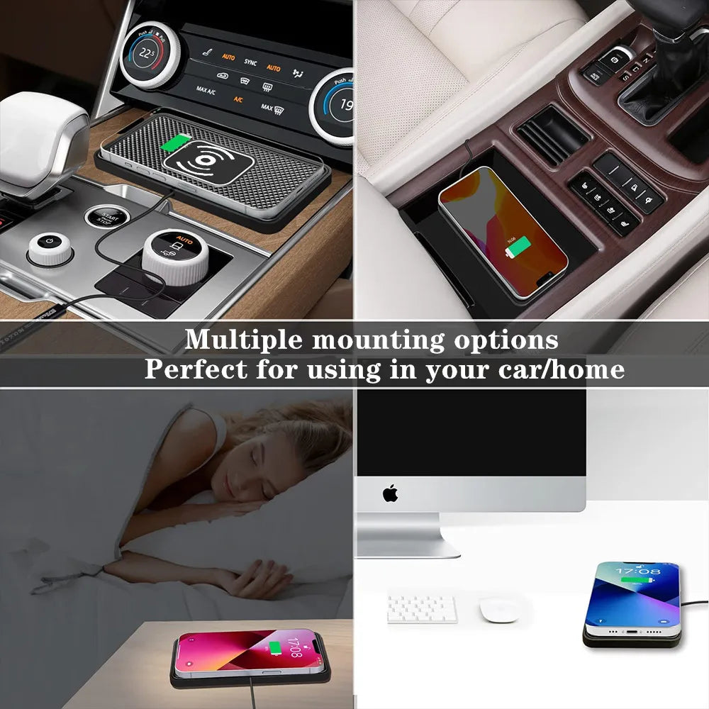 Car Wireless Charger Silicone Non Slip Pad for iPhone 15 14 13 12 Pro Max Car Wireless Charging Pad Fast Charging Station