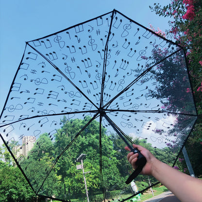 1Pc-Korean Transparent Umbrella Folding Automatic Open and Close Umbrella Mori Three-Fold Student Sunny Umbrella