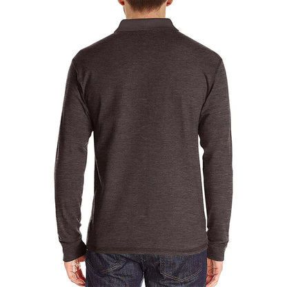 Spring Trend Men's Long Sleeve Casual Tshirt Solid Lapel Button Up Pullover Tops Autumn Turn Down Collar Bottoming Polo Shirt