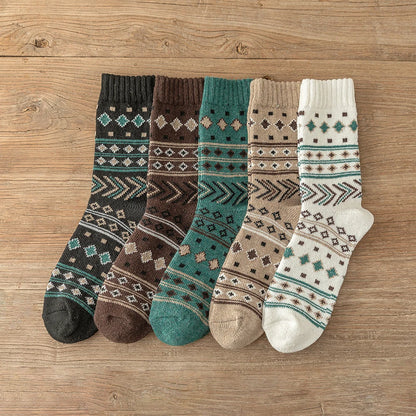 5Pairs New Design Witner Socks Thick Warm Christmas Socks Man Women Couple Socks Free Size 9022