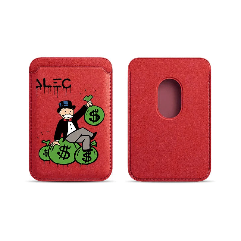 Upgrade Magnetic White PU Leather Wallet Case For MagSafe iPhone13 14 12 11 Luxury Dollar MonopolyS Card Bag Holder Cover Off