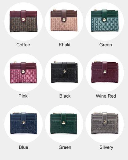 CH Luxury Brand Classic Retro Square Design Card Case Fashion Button Classic Folding Money Clip Compact Lightweight Luxury Women
