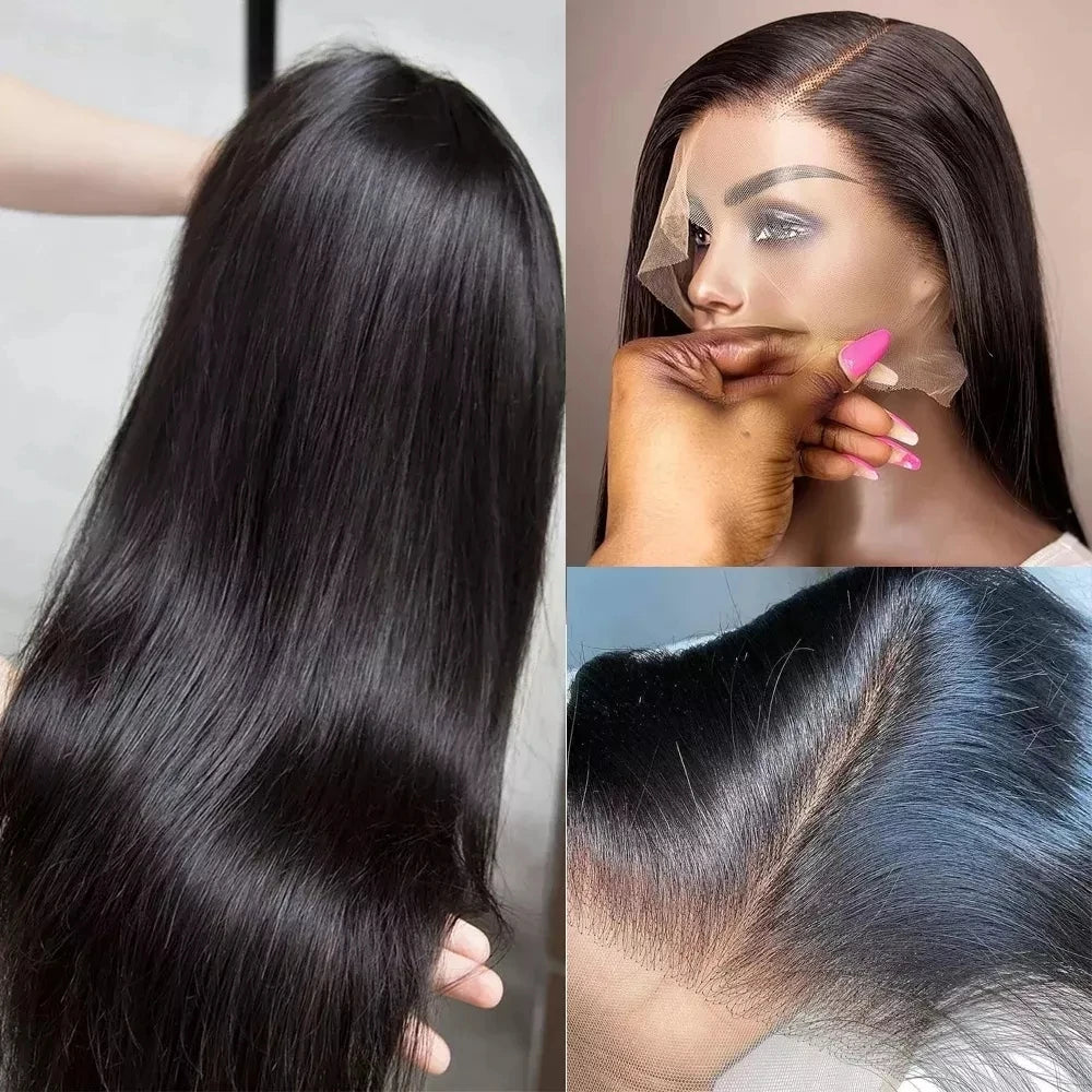 30 40 Inch Straight HD Lace Front Wig Brazilian Cheap Frontal pre plucked Straight Wigs For Women Choice Human Hair 250 Density