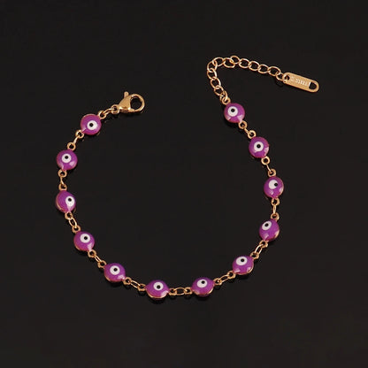 316L Stainless Steel Enamel Turkish Evil Eye Bracelets For Women Colorful Evil Eye Charm Bracelets Female Jewelry Gift
