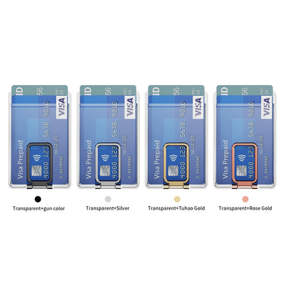 Strong Transparent Magnetic For Magsafe Card Wallet Metal Stand Holder Clear Case For iPhone Card Phone Back Bag Adsorption
