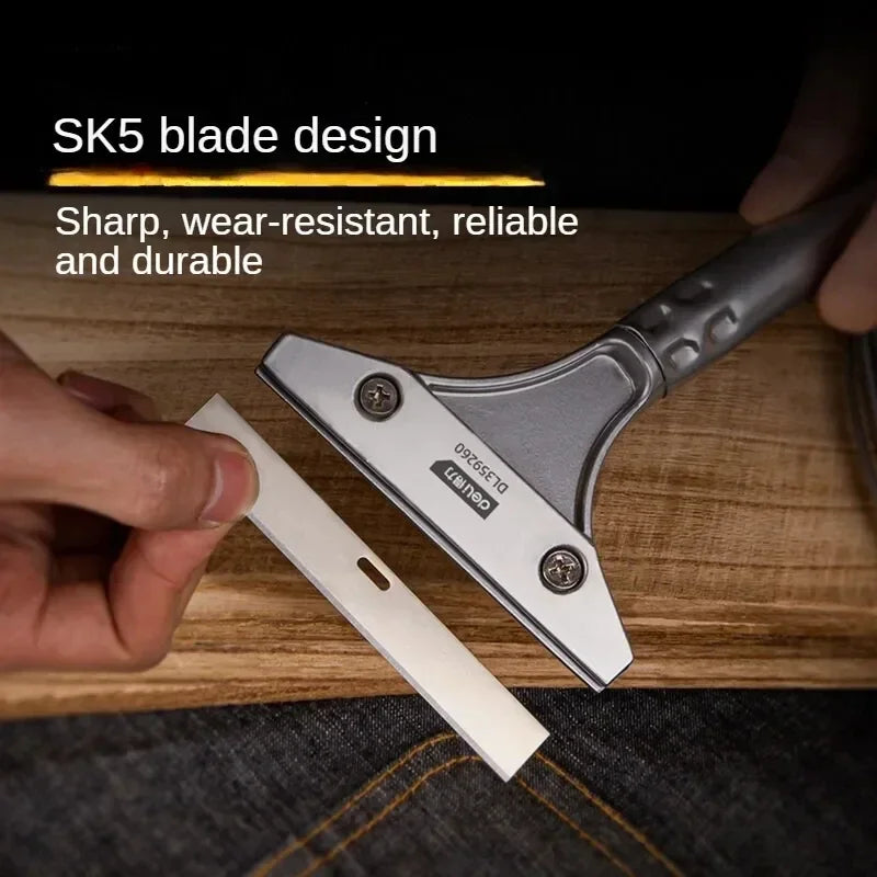 Deli Portable Cleaning Knife Cleaning Shovel Cutter Glass Floor Tiles Scraper Blade Seam Removal Household Kitchen Hand Tool