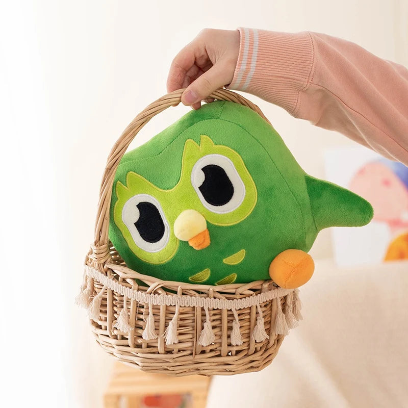 Kawaii Duolingo Green Owl Plush Toy Plushie of Duo The Owl Cartoon Anime Owl Doll Soft Stuffed Animal Children Birthday Gift