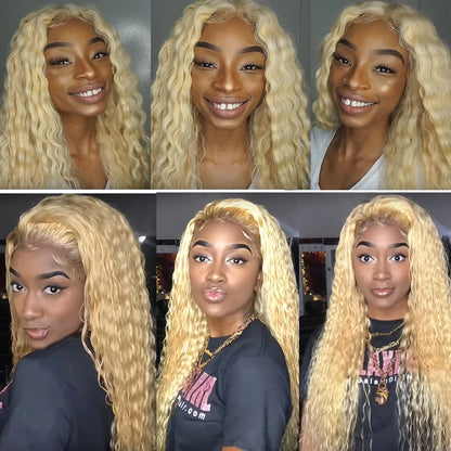 613 HD Lace Frontal Wig 13x4 Deep Loose Wave Transparent Remy Color Front Human Hair Wig 13x6 Blonde Water Curly Human Hair Wig