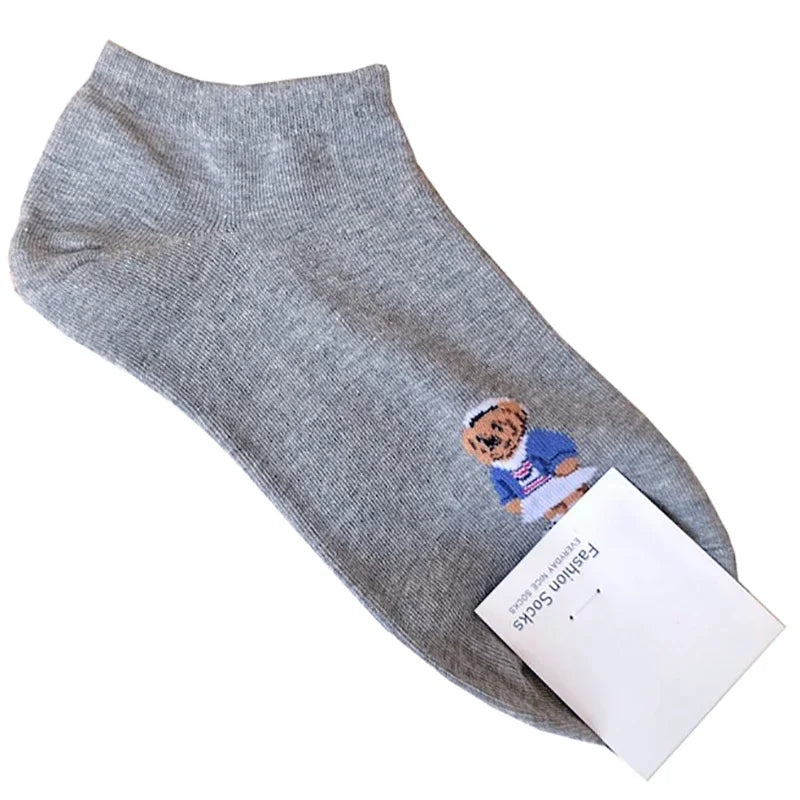 Good Quality Cartoon Elegant Lady Bear Women's  Cute Socks Cotton Harajuku Style Woman Novelty Breathable Sox Christmas Gifts