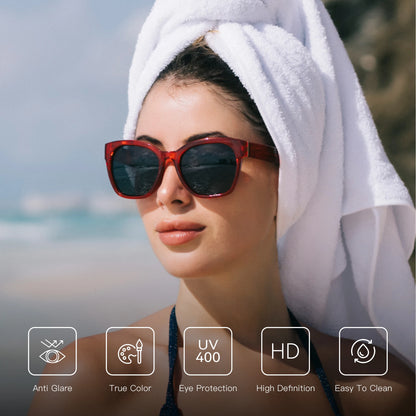 ZENOTTIC Original Thick Butterfly Frame Polarized Sunglasses for Women Chunky Uv400 Protection Shade Sun Glasses