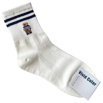 Good Quality Cartoon Elegant Lady Bear Women's  Cute Socks Cotton Harajuku Style Woman Novelty Breathable Sox Christmas Gifts