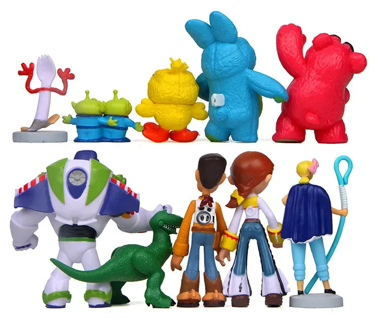 Disney 7PCS Toy Story 4 Action Figures Toys Woody Jessie Buzz Lightyear Forky Pig Bear Figura Model Doll Figurine Kids Boy Gifts
