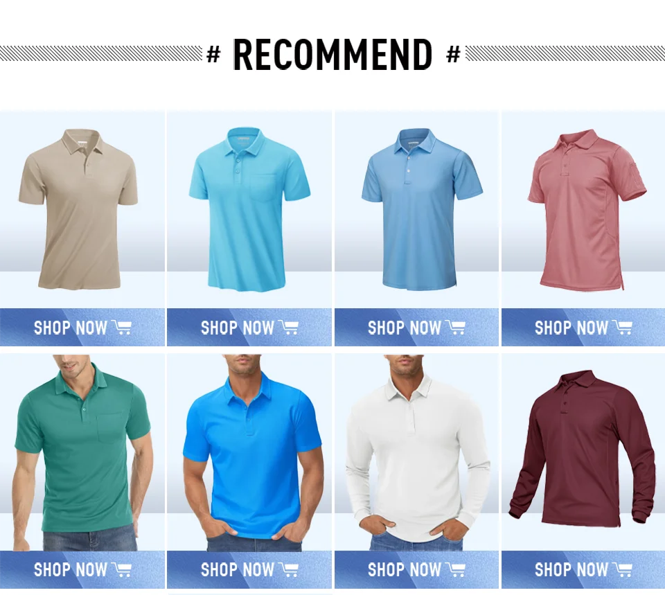 TACVASEN Long Sleeve Polos Quick Dry T-shirts Mens Breathable Sports Tees Casual Golf Polo Shirts Work T-shirt Pullover Tops Man
