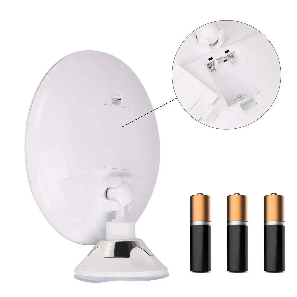 Flexible Gooseneck Makeup Mirror with LED Light 10X Magnifying Mirror Suction Cup Bright Diffused Light and 360 Degree Swivel