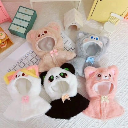 10CM Doll Plush Cloak Gift Toys Accessories Cotton Stuffed Dolls Doll Clothes Plush Outfit Replaceable Cartoon Animal Shawl