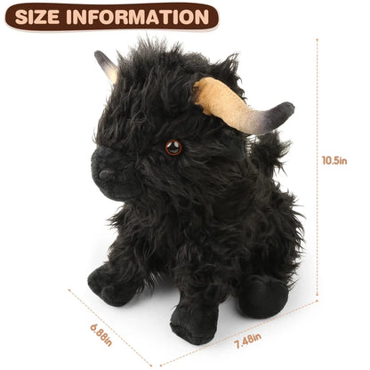 25cm Simulation Highland Cow Plush Animal Doll Soft Stuffed Highland Cow Plush Toy Kawaii Kids Baby Gifts Toy Home Room Decor