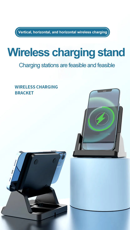 30W Wireless Charger Pad Stand Desktop Ultra-thin Mobile Phone Fast Charging Dock Station For iPhone 15 14 13 12 Samsung Xiaomi