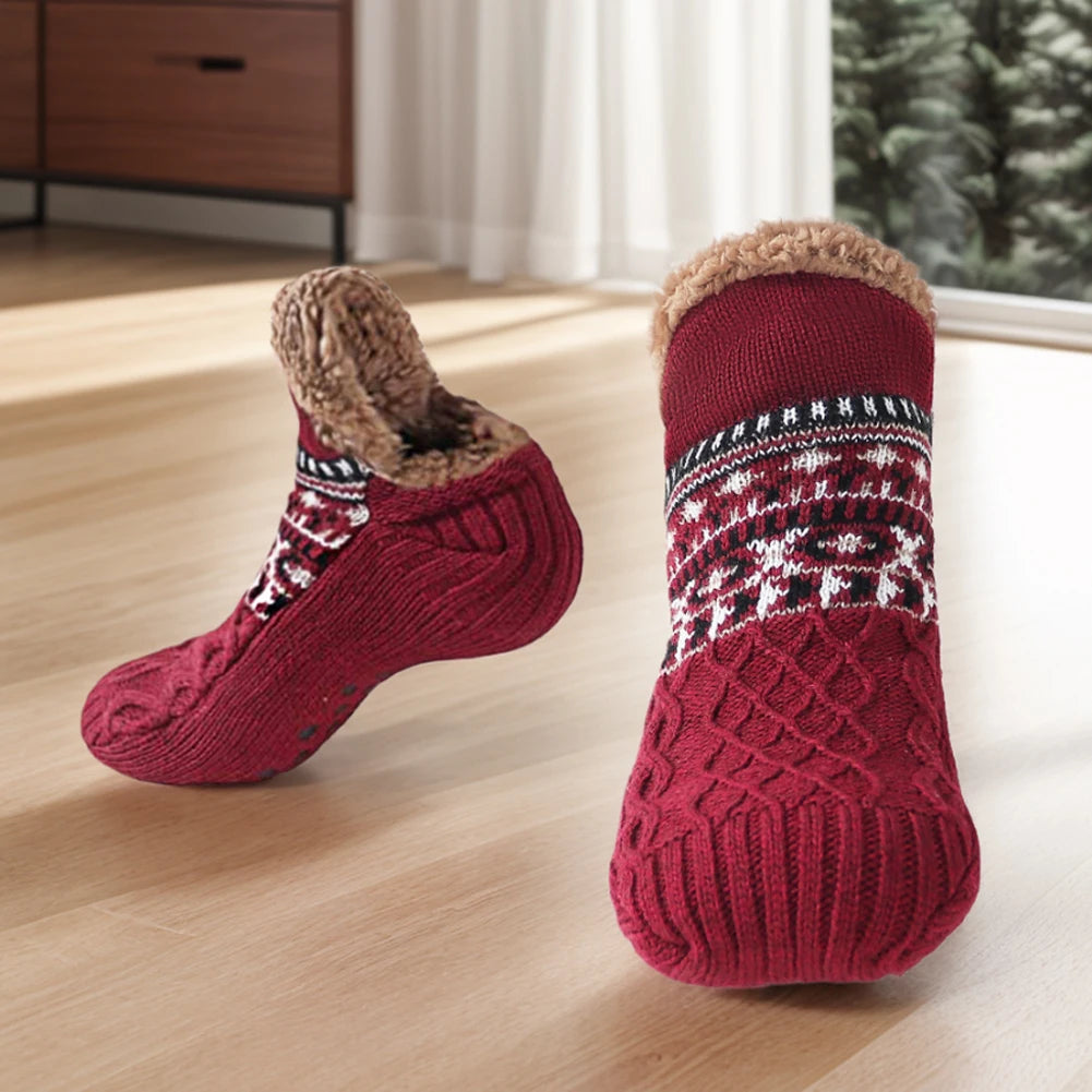 Winter Women Warm Men’s Socks Thickened Thermal Ski Non-slip Soccer Stockings Indoor Home Floor Slippers Sock for Christmas