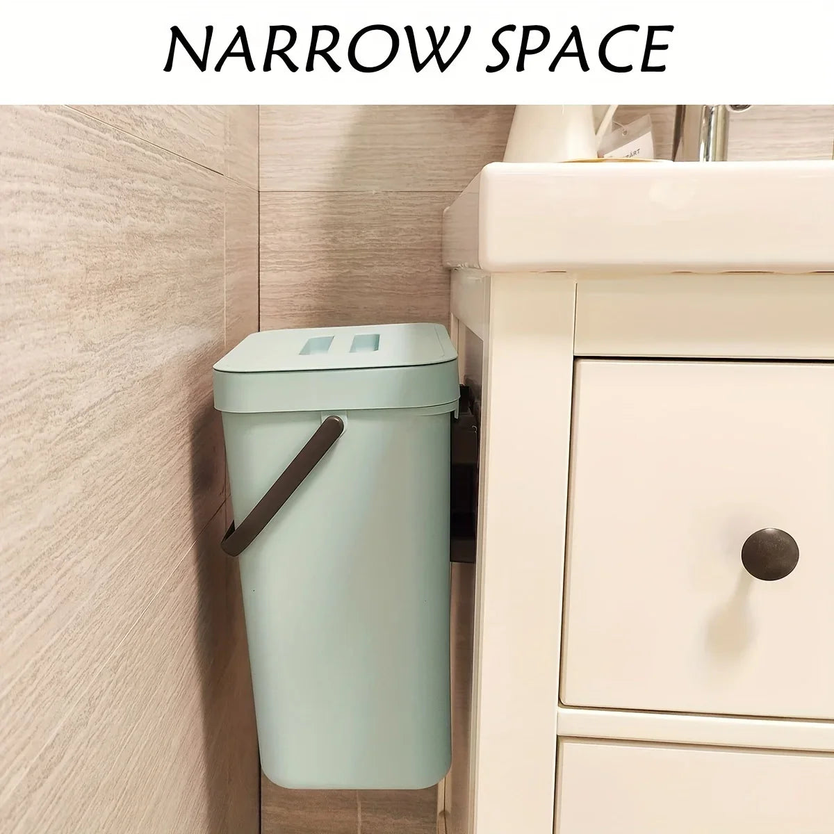 Food Waste Basket Bin for Kitchen, Small Countertop Compost Bin with Lid,Odor-Free Food Scrap Container,Wall Mounted Garbage Can