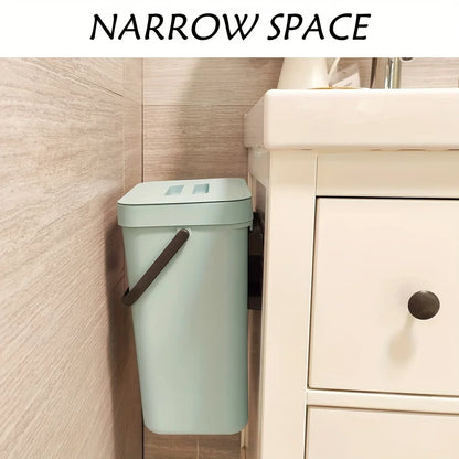 Food Waste Basket Bin for Kitchen, Small Countertop Compost Bin with Lid,Odor-Free Food Scrap Container,Wall Mounted Garbage Can
