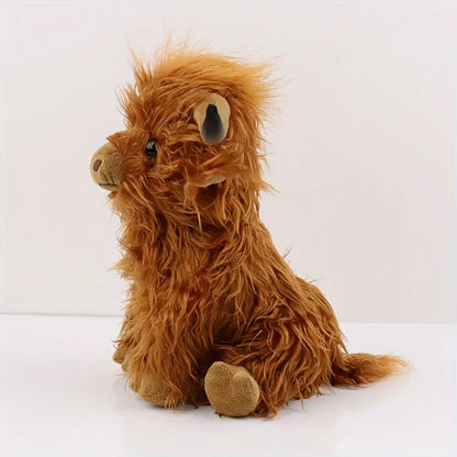 25cm Simulation Highland Cow Plush Animal Doll Soft Stuffed Highland Cow Plush Toy Kawaii Kids Baby Gifts Toy Home Room Decor