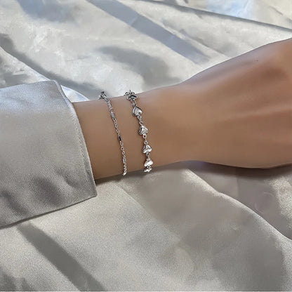 VENTFILLE 925 Sterling Silver Diamond-Studded Butterfly Bracelet Women's Fashion Temperament Flower Adjustable Bracelet