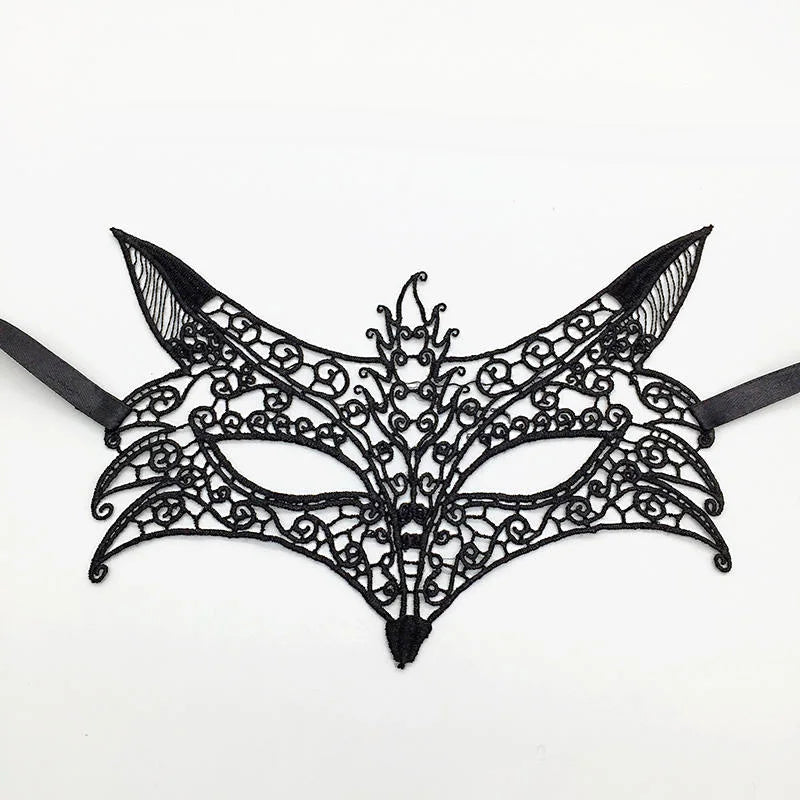Black Color Sexy Women Lace Masquerade Mask for Carnival Halloween Half Face Cosplay Masks Festive Animal Party Supplies