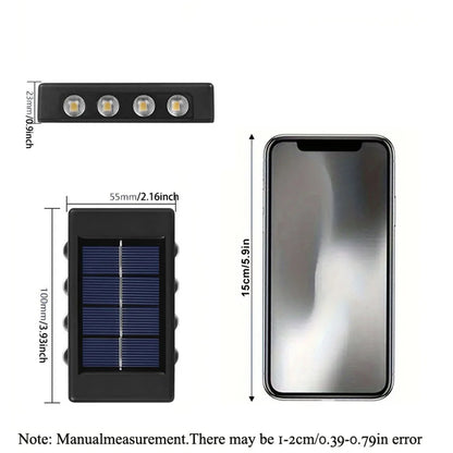 1pc 2/4/6/8/10/12LEDs Solar LED Wall Lights, Outdoor Wall Lamp For Garden, Patio, Ambient Light