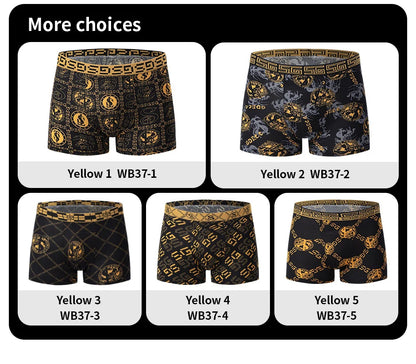 10 Men's Boxer Underwear Black Gold Random Soft And Comfortable Skin-friendly Joker Four Seasons Selling Adolescent Shorts