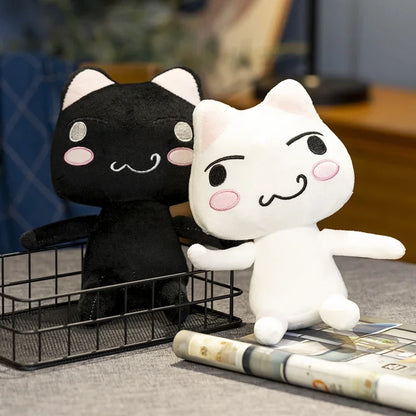 New Toro Inoue Cat Plush Anime Game Doll Stuffed Kittens Plushie Cartoon Couple Black and White Cats Decor Gift Toys for Kids