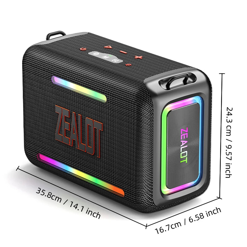 ZEALOT-S95 Waterproof Portable Bluetooth Speaker, Wireless Outdoor Boombox, SubwooferTriple Passive Radiators, Deep Bass,120W