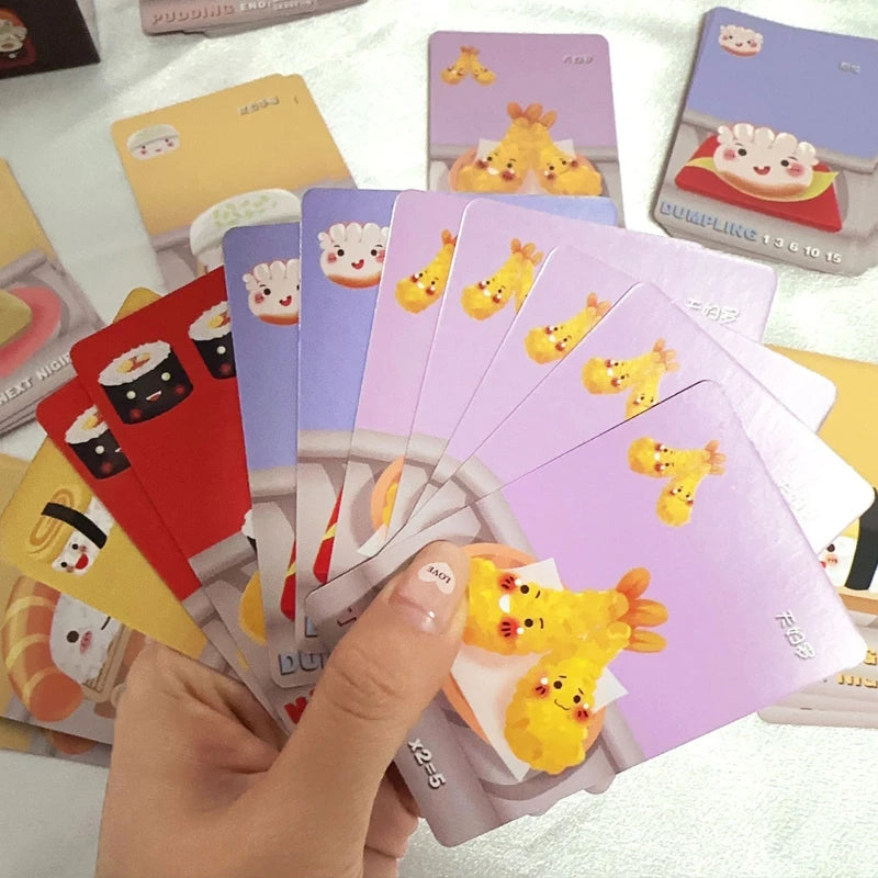 1 Box Sushi Go Family Gathering Board Game Card,Fun Card Game Party Interactive Card Game Creative Small Gift Holiday Accessory