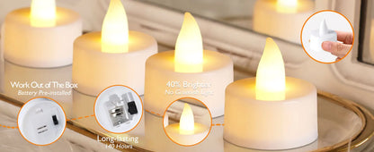 6-96Pcs Flameless LED Candle Creative wishing Led Tea Light Warm White Flameless Candle Halloween Christmas Decor Candle Light