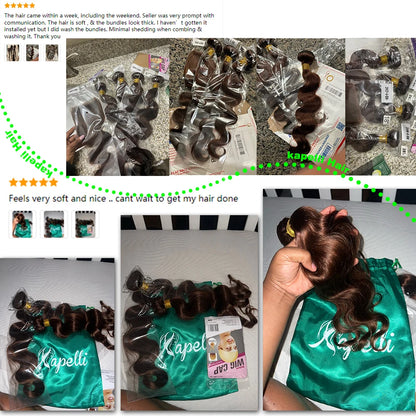 Hot Sale #4 Brown Body Wave Bundles 1/3/4 Brazilian Human Hair Weave Bundles Hair Extension Tissage Human Hair Bundles Remy Hair