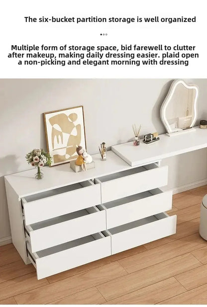 Luxury Dressing Table Drawer White Makeup Mirror Corner Desk Dresser Table Cabinet Organizers Storage Penteadeira Home Furniture