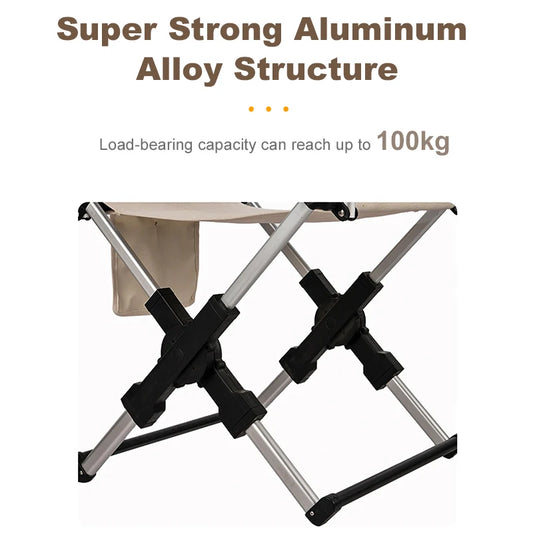 Outdoor Foldable Director's Chair Camping Beach Fishing Chair Aluminum Alloy Travel Hiking Picnic Seat Travel Furniture