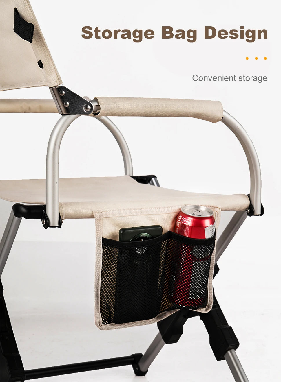 Outdoor Foldable Director's Chair Camping Beach Fishing Chair Aluminum Alloy Travel Hiking Picnic Seat Travel Furniture