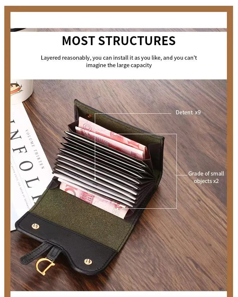 Women Luxury Card Holder Short Walet MiniPU Letter Wallet Multi Card Card Holder SmalMulti Functiona Clutch Bag