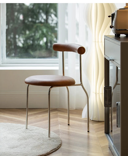 Cream Style Light Luxury Dining Chair Ins Medieval Home Modern Cafe Chair Vintage Nordic Backrest Chair Bedroom Makeup Chair