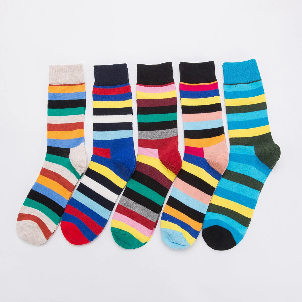 5-6 Pairs New High Quality Combed Cotton Men Socks Women Happy Fashion Novelty Skateboard Crew Casual Funny Socks for Men